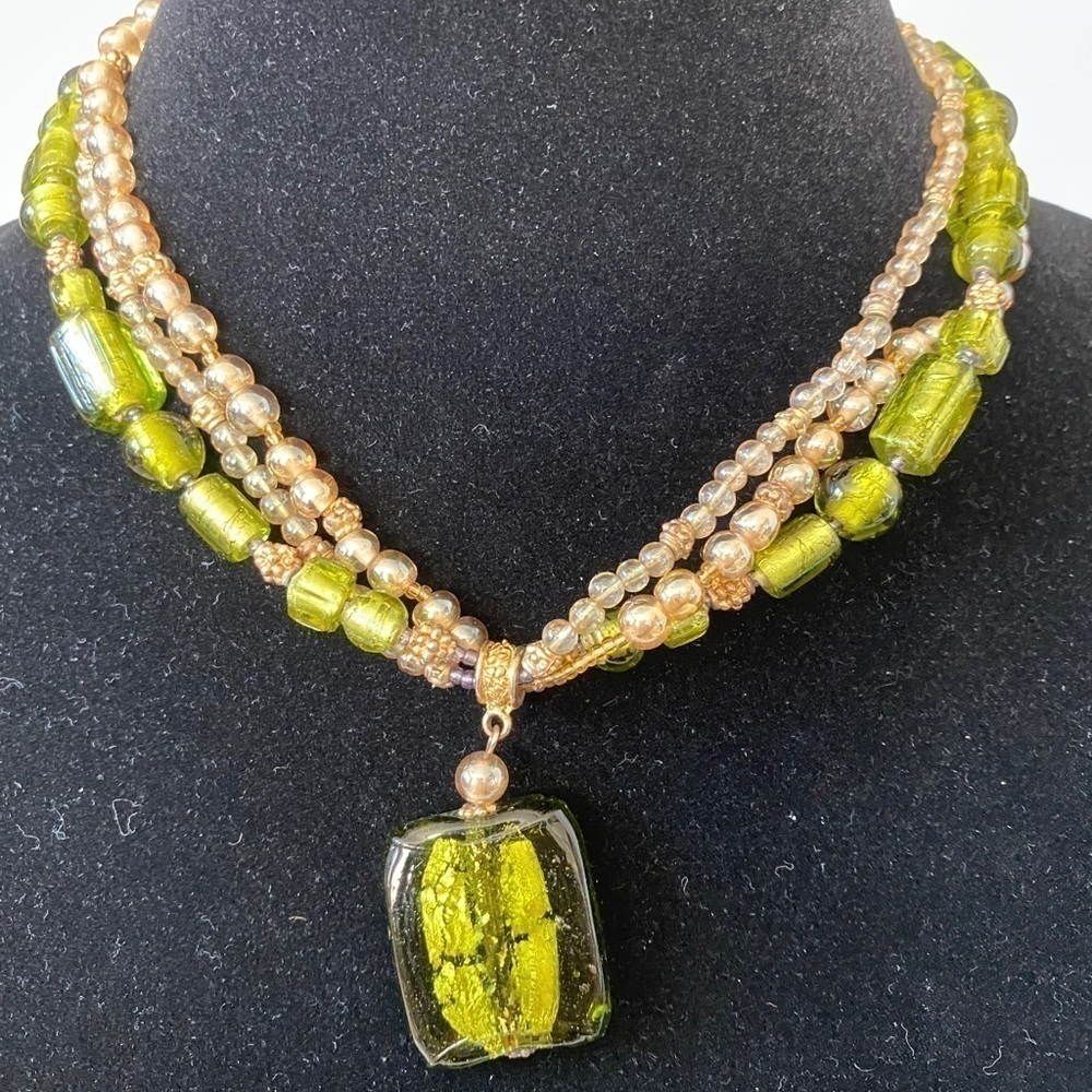 Vintage Necklace with glass beads 16”-18”
